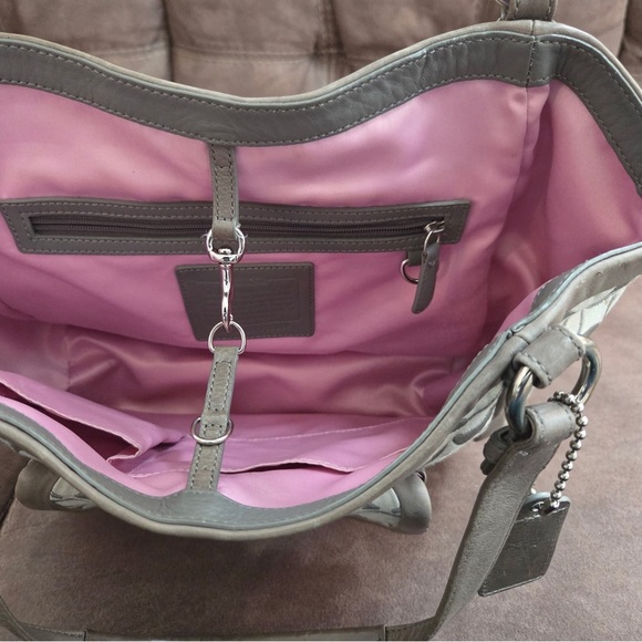 Coach Cream and Gray Signature Shoulder Bag - Picture 12 of 12